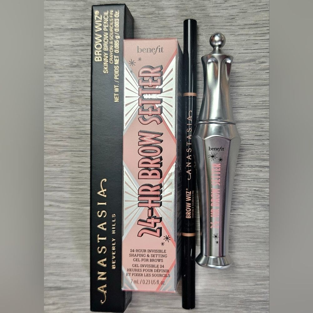 Anastasia Beverly Hills Brow Wiz Pencil DARK BROWN & Benefit 24 HR Brow Setter